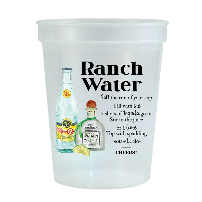 Ranch Water Styrofoam Cups with Lids 10ct