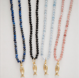 *KDR Fish Gemstone Beaded Necklace- Assorted Colors - Rancho Diaz