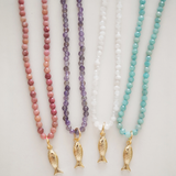 *KDR Fish Gemstone Beaded Necklace- Assorted Colors - Rancho Diaz