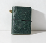 CDN Mini Vintage Embossed Carved Leather Notebook - Rancho Diaz