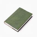 MTBE Floral Heart Embossed Green Leather Journal - Refillable - Rancho Diaz