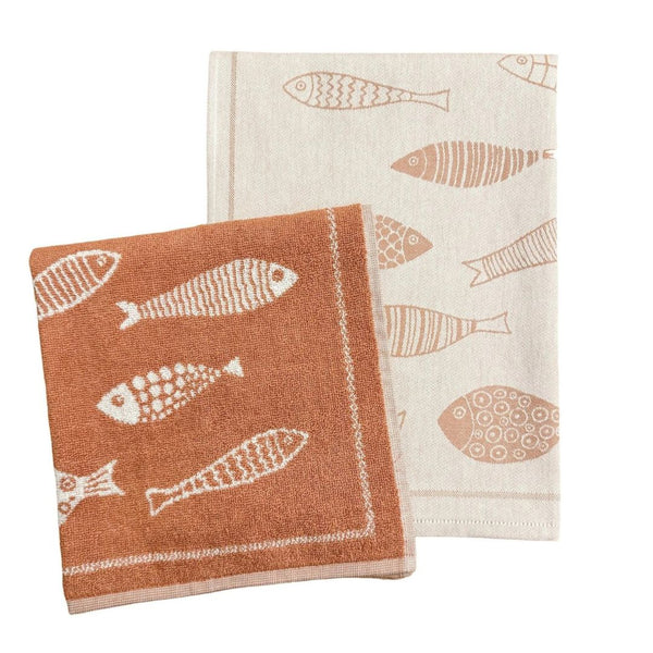 ANH Coastal Fish Kitchen Towels - Set of 2