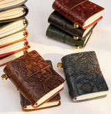CDN Mini Vintage Embossed Carved Leather Notebook - Rancho Diaz