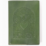 MTBE Floral Heart Embossed Green Leather Journal - Refillable - Rancho Diaz