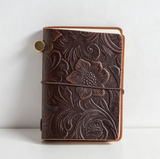 CDN Mini Vintage Embossed Carved Leather Notebook - Rancho Diaz