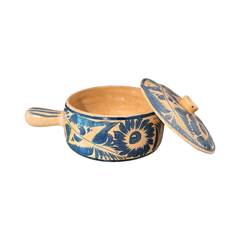 TMDP Blue and Cream Pot with Lid - Rancho Diaz