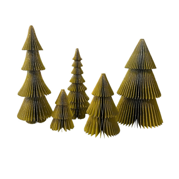 CCO Honeycomb Paper Trees w/Glitter - Set of 5 - Rancho Diaz