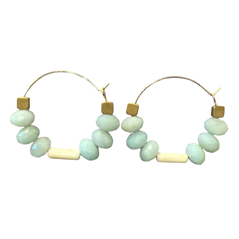 DAJ Amazonite Hoop Earrings - Rancho Diaz