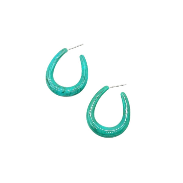BBB Turquoise Hoop Earrings - Rancho Diaz