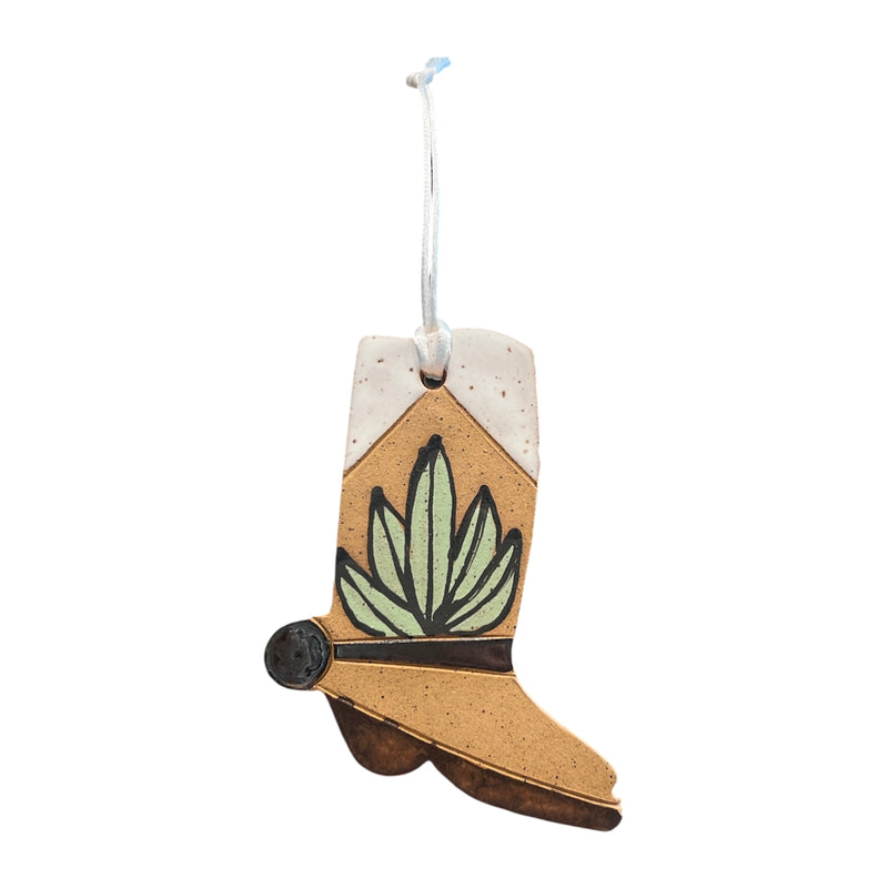 TKD Ceramic Western Boot Ornament - Rancho Diaz