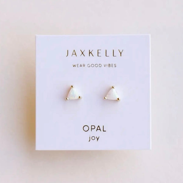 JXK Mini White Opal Stud Earrings - Rancho Diaz