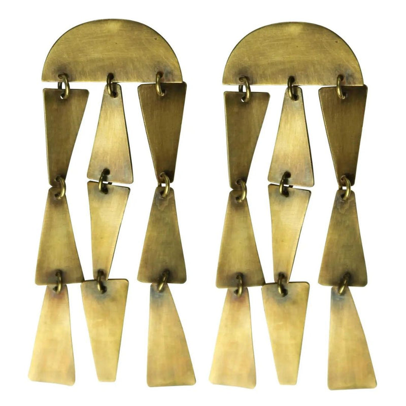 HAR Trapezoid Brass Earrings - Rancho Diaz