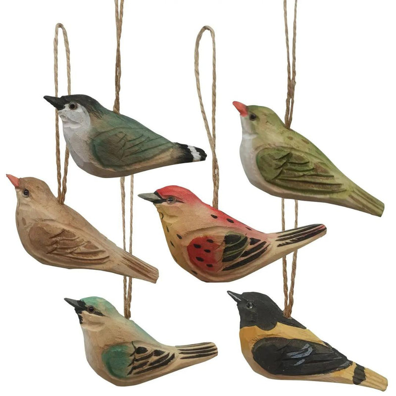 HAR Carved Wood Bird Ornament - Assorted - Rancho Diaz