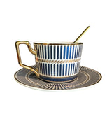 HLY Lined Coffee Cup & Saucer - Rancho Diaz