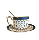 HLY Blue Circles Coffee Cup & Saucer - Rancho Diaz