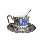 HLY White Pattern Coffee Cup & Saucer - Rancho Diaz