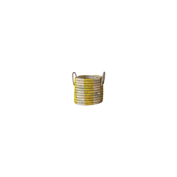 CCO Yellow Striped Seagrass Baskets (Sold Separately) - Rancho Diaz