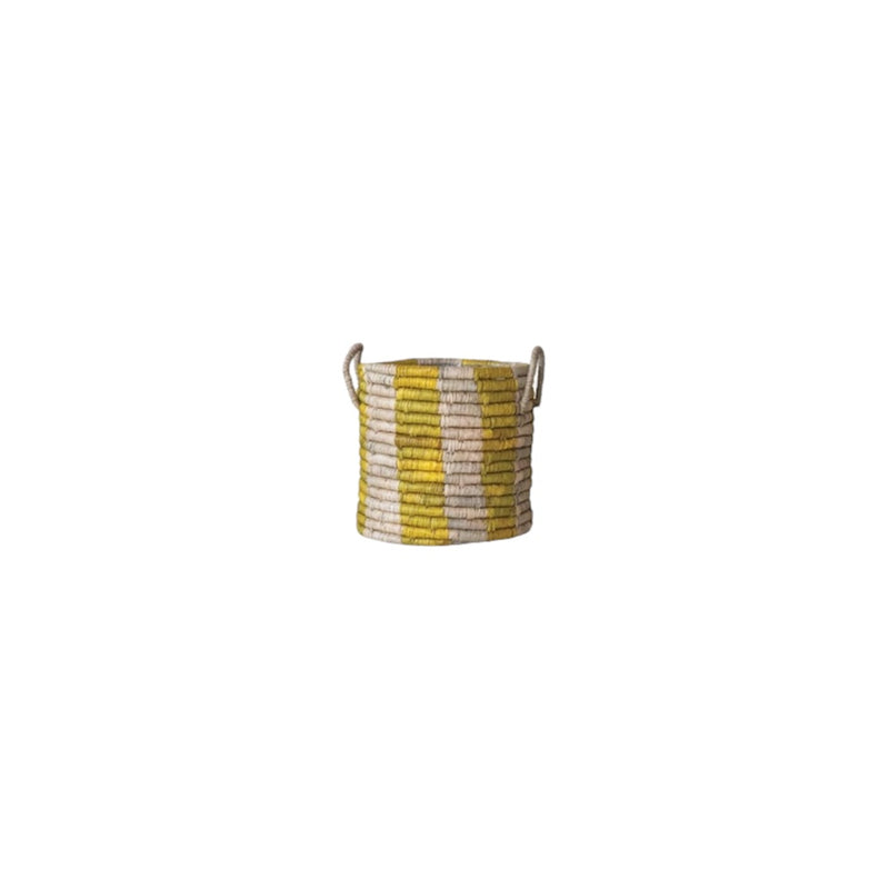 CCO Yellow Striped Seagrass Baskets (Sold Separately) - Rancho Diaz