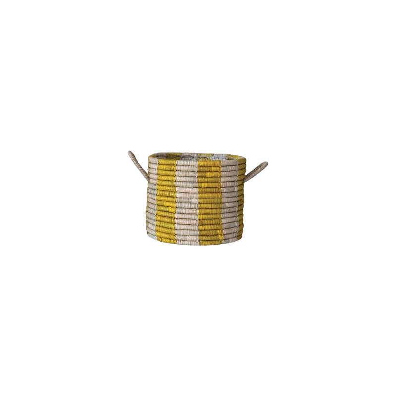 CCO Yellow Striped Seagrass Baskets (Sold Separately) - Rancho Diaz
