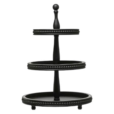 CCO* Black Wood 3-Tier Tray (curbside & in-store pick up only) - Rancho Diaz