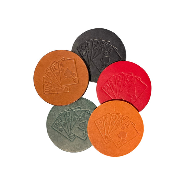JRI Poker Leather Coaster - Rancho Diaz