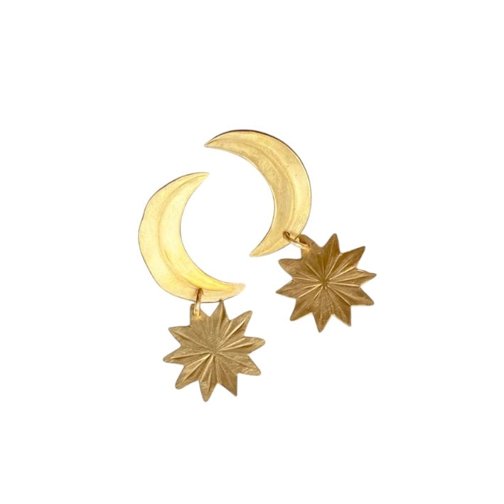 WDC Brass Crescent Earrings - Rancho Diaz