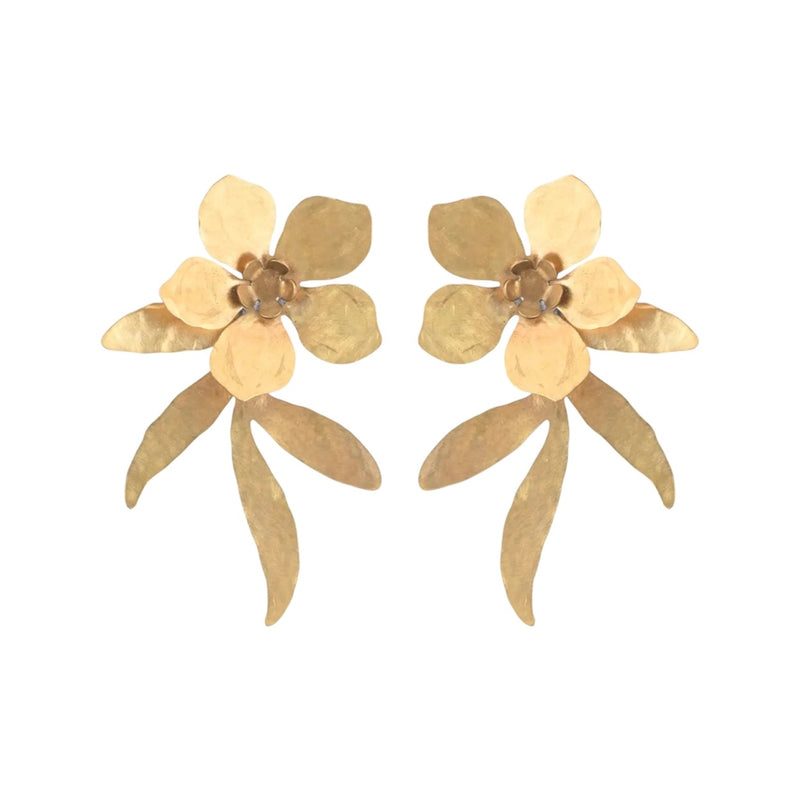 WDC Brass Flower Earrings - Rancho Diaz