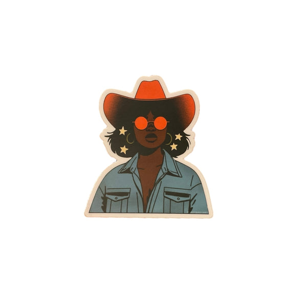 LKA Retro Space Cowgirl Sticker - Rancho Diaz