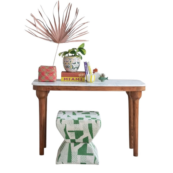 CCO Acacia Wood Console Table with Marble Top (Curbside & in-store pick up only) - Rancho Diaz