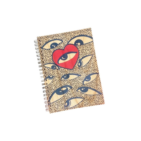 SPFG Wood Notebook - Eye Heart U