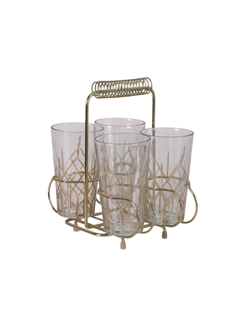 *SHIPTBD*MMC Drinking Glasses w/ Caddy - Rancho Diaz