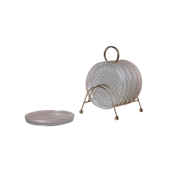 *SHIPTBD*MMC Glass Coasters w/ Caddy - Rancho Diaz