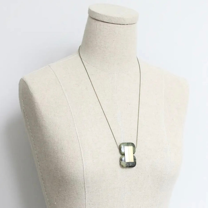 DAJ Green Geometric Pendant Necklace - Rancho Diaz
