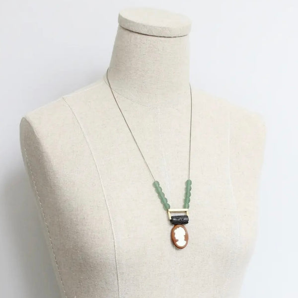 DAJ Vintage Glass Geometric Necklace - Rancho Diaz