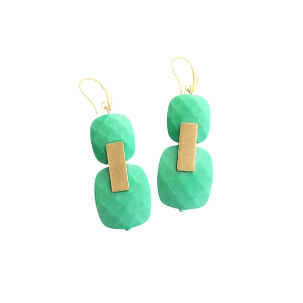 DAJ Green geometric Earrings - Rancho Diaz