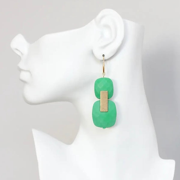 DAJ Green geometric Earrings - Rancho Diaz