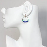 DAJ Cobalt and Green Hoop Earrings - Rancho Diaz