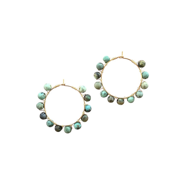 XTRA Turquoise Hoop Earring - Rancho Diaz