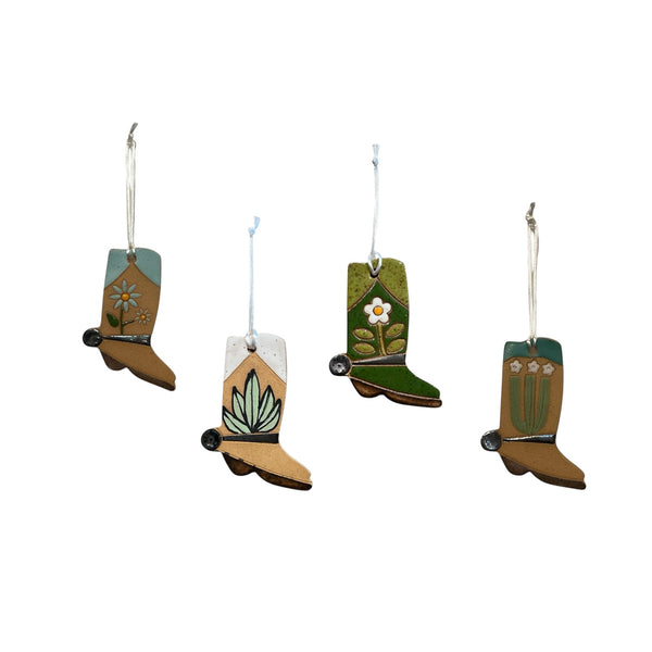 TKD Ceramic Western Boot Ornament - Sold Separately - Rancho Diaz