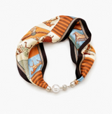 *E+Y Satin Twilly Scarf Necklace with Jeweled Magnetic Clasp - Rancho Diaz