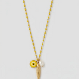 *HPLA Fish For Luck. Enamel and Evil Eye Necklace - Rancho Diaz