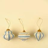 IDT Striped Paper Mache Ornaments Set of 3