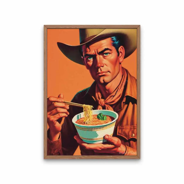 LKA Cowboy Eating Ramen Print - Rancho Diaz