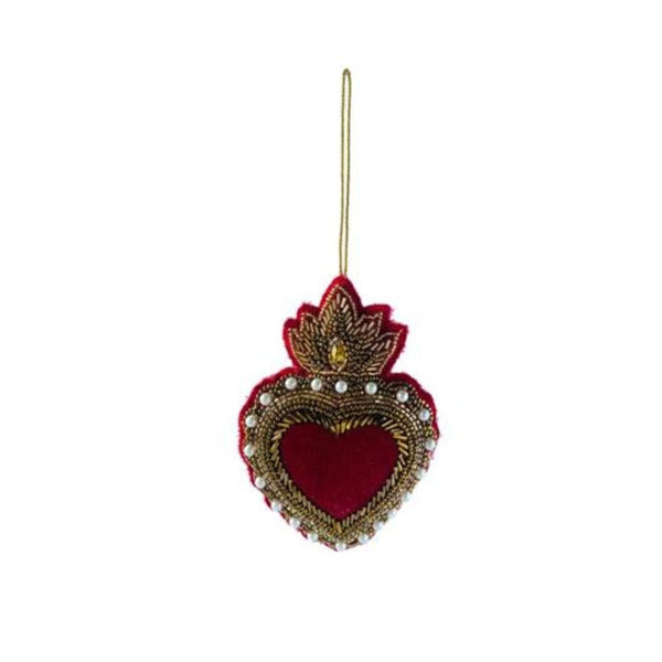 CCO Beaded Sacred Heart Ornament - Rancho Diaz