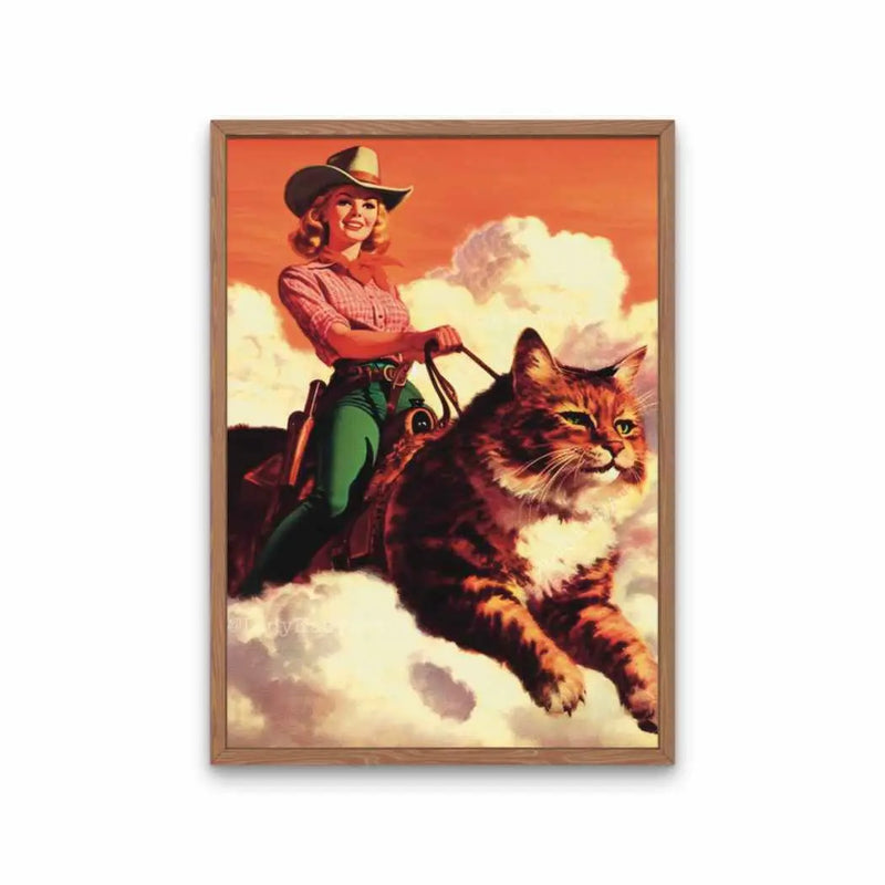 LKA Cowgirl Cat Art Print - Rancho Diaz