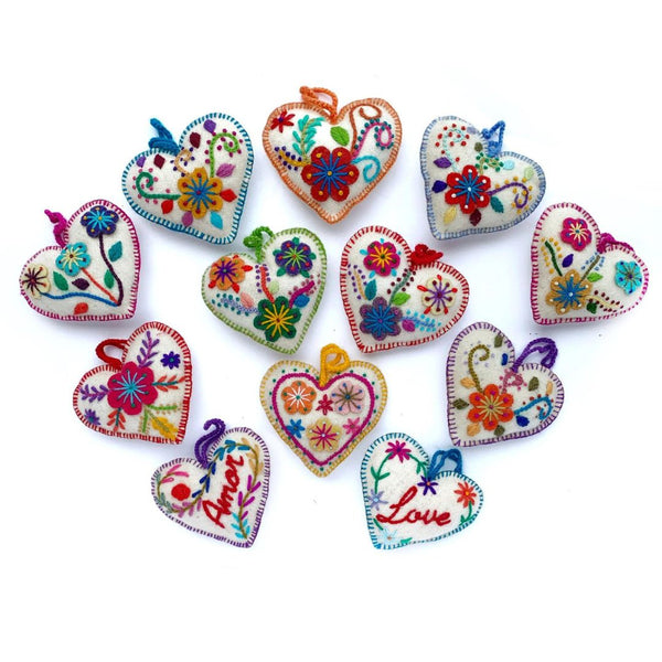 O4O White Embroidered Heart - Assorted - Rancho Diaz