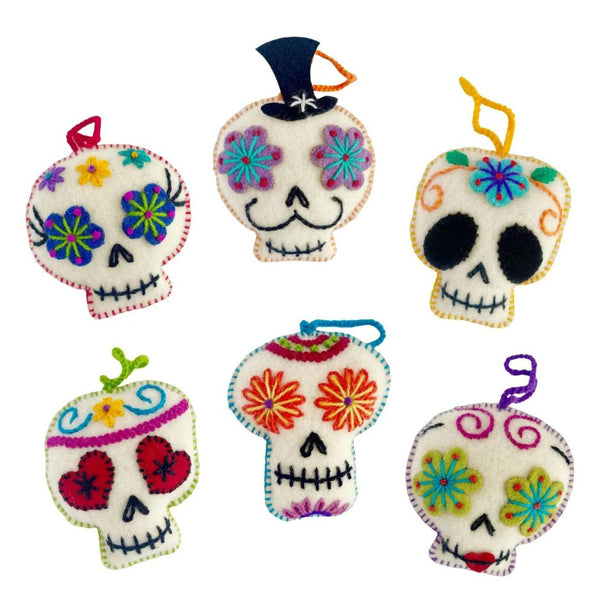 O4O White Embroidered Sugar Skull - Assorted - Rancho Diaz