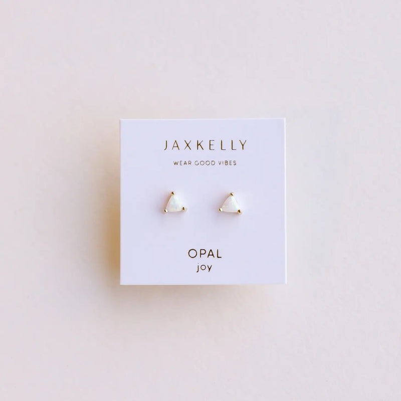 JXK Mini White Opal Stud Earrings - Rancho Diaz