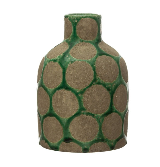 CCO Terra-Cotta Vase with Dots (Green)(Curbside & in-store pick up only) - Rancho Diaz