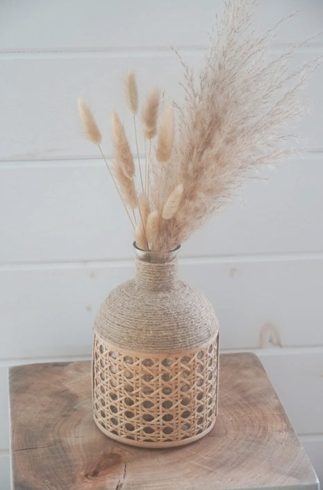 ANH* Cane Wicker Seagrass Vase - Rancho Diaz